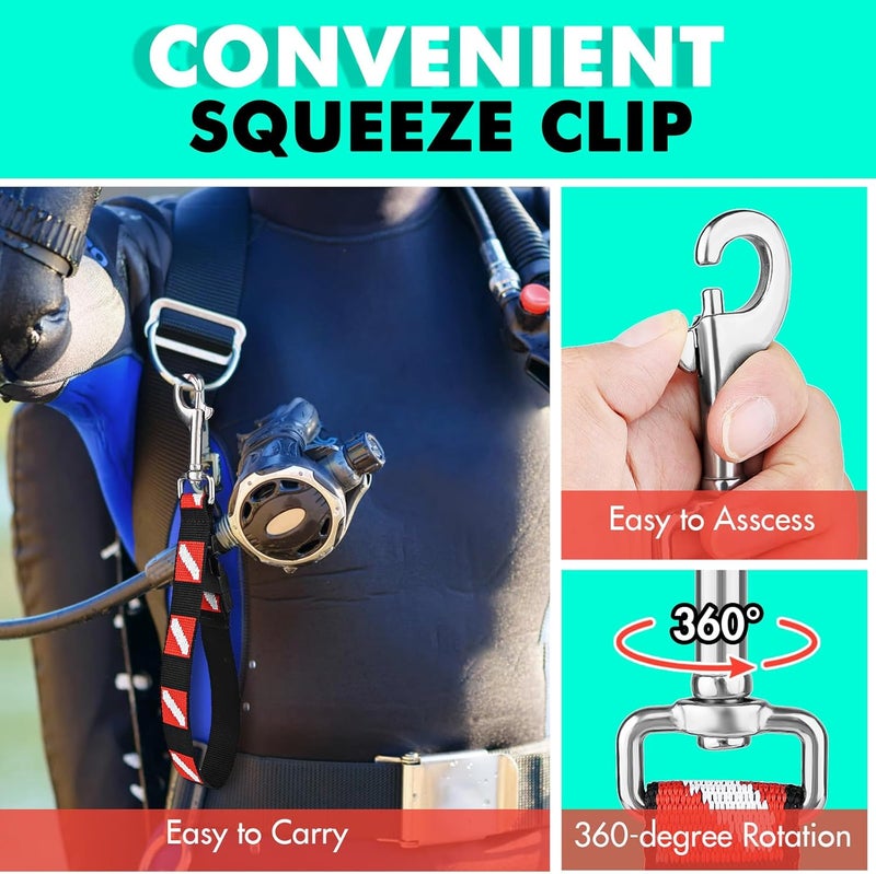 Dawitrly Scuba BC Fin and Mask Holder, Diving Flippers and Mask Keeper with Quick Release Loop Lanyard and Stainless Steel Swivel Clip, Nylon Dive Flag Webbing Strap for Diving, Fishing Equipment - Image 3